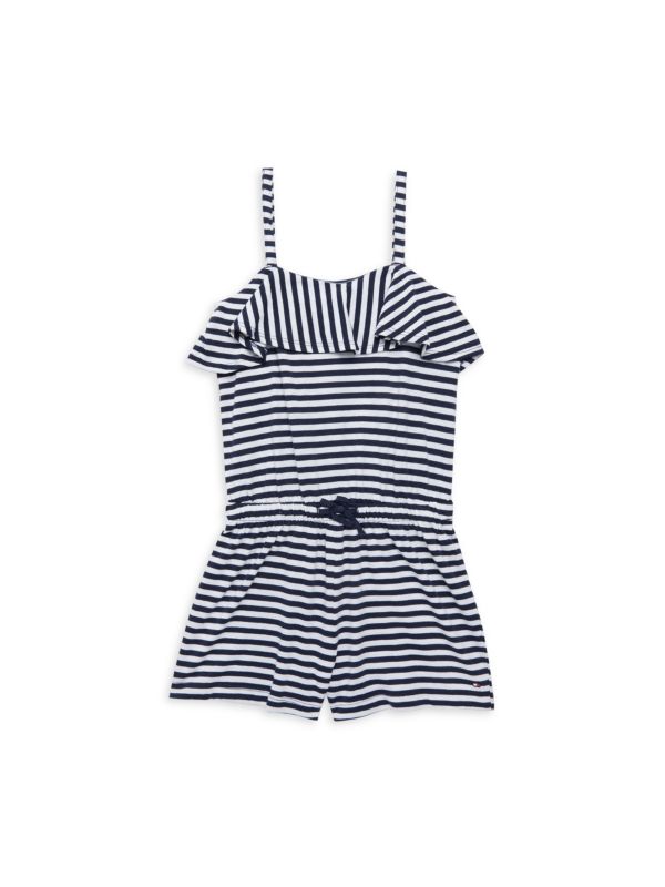 Tommy Hilfiger Little Girl's Striped Flounce Romper